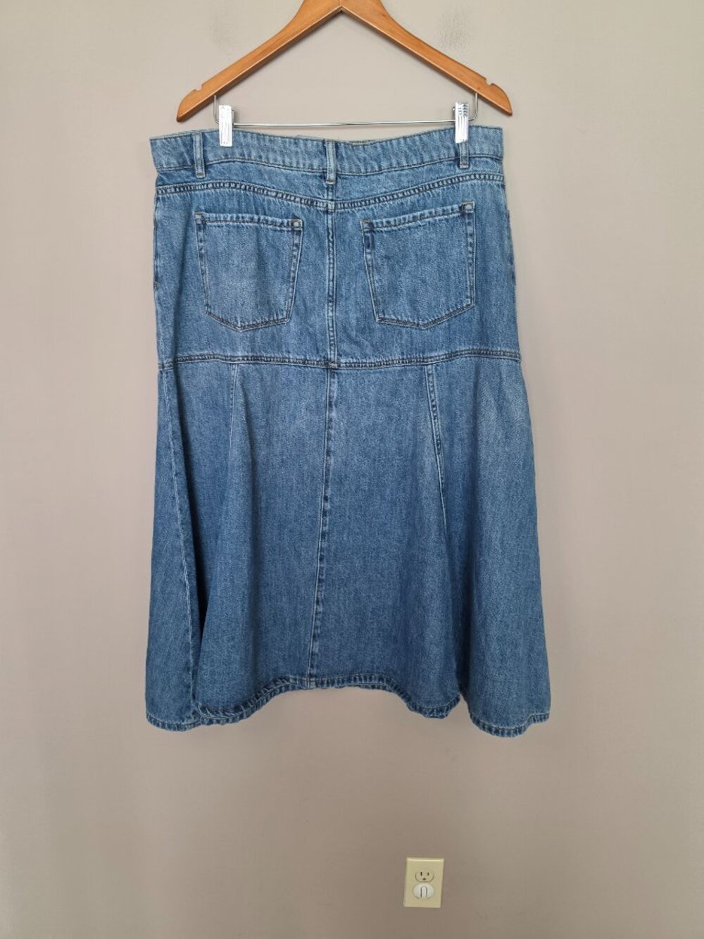 Mare Mare x Anthropologie Denim Flounce Midi Skirt Size XL - Picture 10 of 12